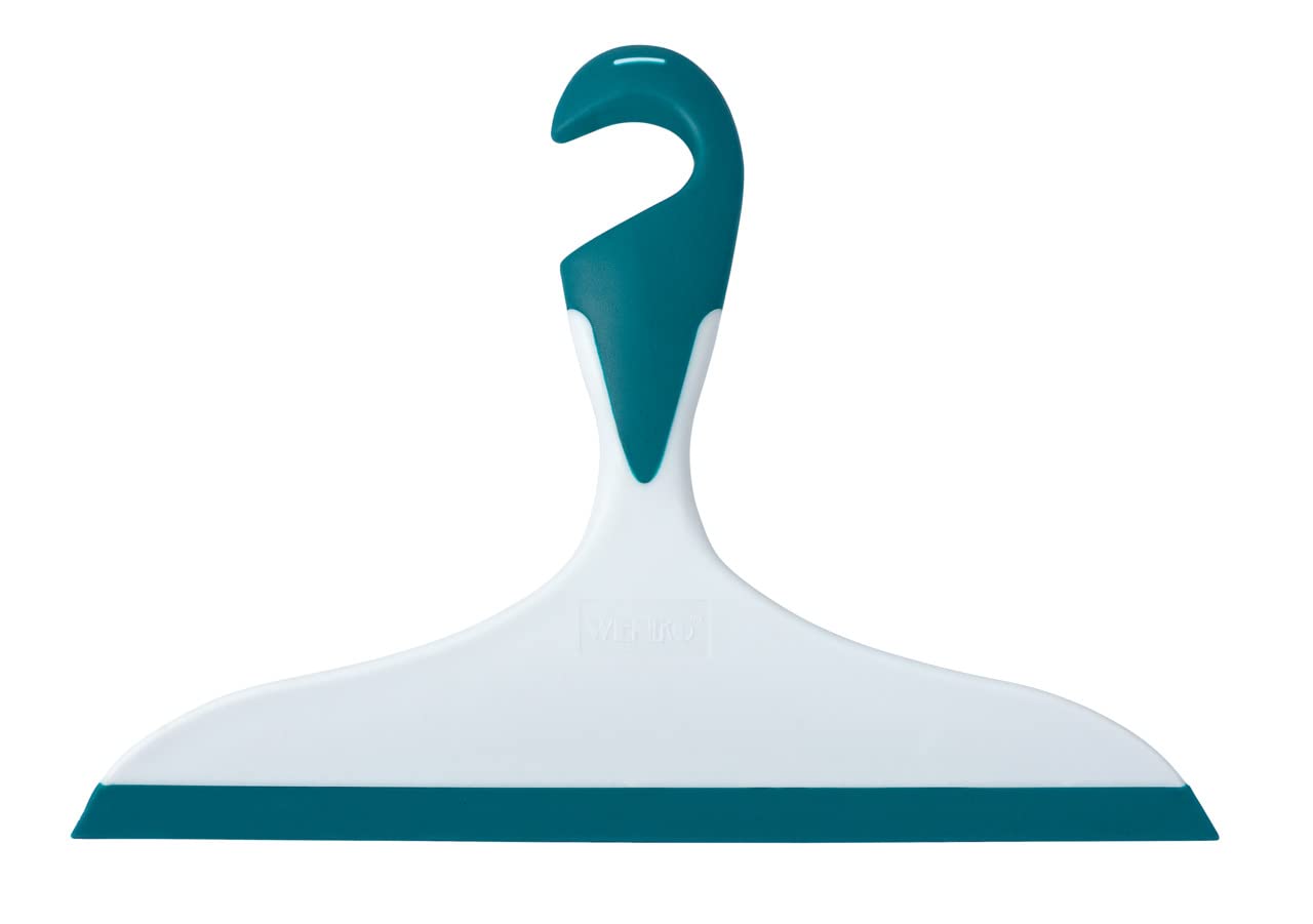 WENKO 22912100 Bathroom squeegee Loano Dark Petrol - Shower wiper, with hook, Plastic, 23 x 17 cm, Petrol โ image 1
