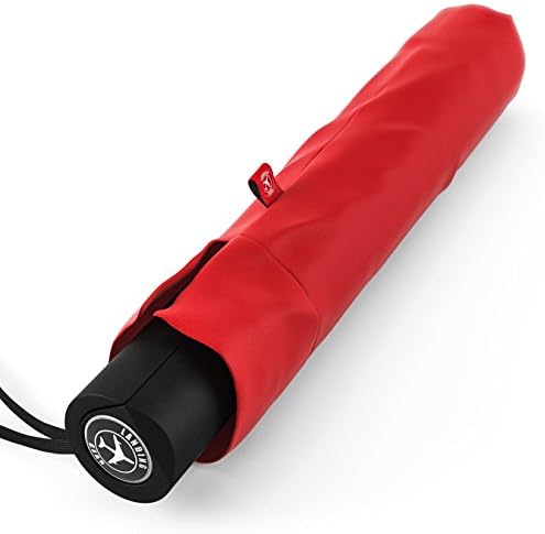 Venture 4th Foldable Collapsible And Windproof Travel Umbrella for Compact Carrying and High Durability (Red)