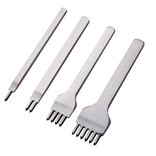 3mm Lacing Stitching Chisel Set Hole Punch Tool 1+2+4+6 Prong Diamond Hand Working Hole DIY