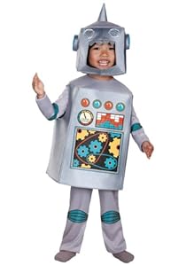 Disguise Artsy Heartsy Retro Robot Costume, Silver/Red/Blue/Yellow, Medium