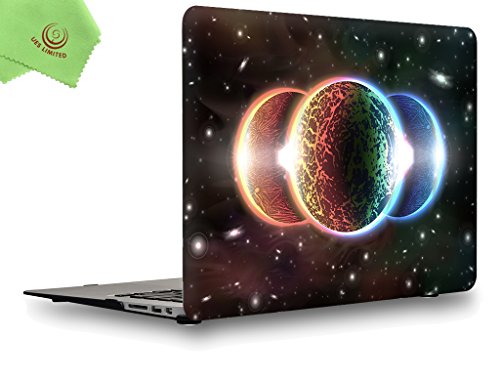 UESWILL Air 13-inch Creative Design Smooth Soft-Touch Hard Shell Case Cover for MacBook Air 13" (Model: A1466/A1369) + Microfibre Cleaning Cloth,Planet