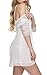 BMAKA Petite Size Women Bridal Lingerie Robe Lace Nightwear Babydoll Sets of 3