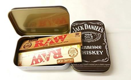 1oz Tobacco/Storage Tin in JD Design with 2 Raw Booklets
