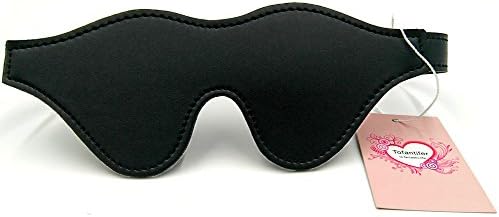 Tofantifer Sexy Faux Leather Blindfold for Game Play Women Costume Black