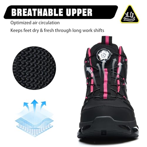 PAQOZKC Safety Boots for Men Women Waterproof Work Boots Steel Toe Lightweight Comfortable Sports Safety Shoes Air Mattress 36-47 EU
