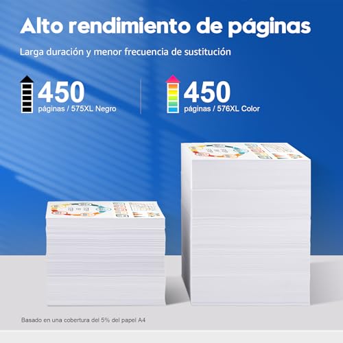 ONLYU 575XL 576XL Cartuchos de Tinta Compatible Cartuchos PG575XL CL576XL Tinta 575 576 para Canon PIXMA TR4755i TS3750i TS3550i TS3551i TS3751i TS3752i TR4750i TR4751i TR4756i (Negro , color) | compatible con Canon PIXMA TS3750i TS3751i TR4755i TR4756i TS3752i TS3550i TS3551i TR4750i TR4751i