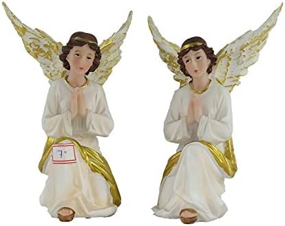 Vaticano Collezione Kneeling Angel- 7inch((Poly Resin White- 18TS8058-7)
