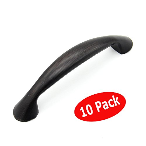 VESLA HOME Oil Rubbed Bronze Handle Hardware Footed Cabinet Pulls, Kitchen Cabinet Handles - 3" Inch (76mm) Hole Centers - 10 Pack