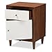 Baxton Studio Studios Nightstand, Medium, White and Walnut