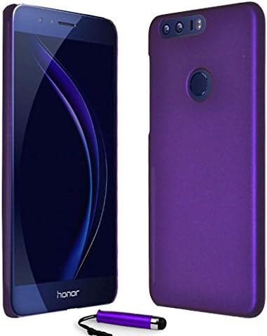 Huawei Honor 8 Armour Hybrid Hard Clip On Shell Case Cover + Screen Protector + Stylus (Purple)