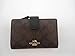 Coach Signature PVC Medium Corner Zip Wallet and Coin Purse F54023 Brown Black