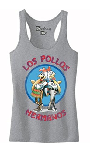 Breaking Bad Los Pollos Hermanos Heather Gray Tank Top (Adult Medium)