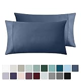 California Design Den 400 Thread Count 100% Cotton Pillow Cases, Indigo Batik Standard Pillowcase Set of 2, Long - Staple Combed Pure Natural Cotton Pillowcase, Soft & Silky Sateen Weave