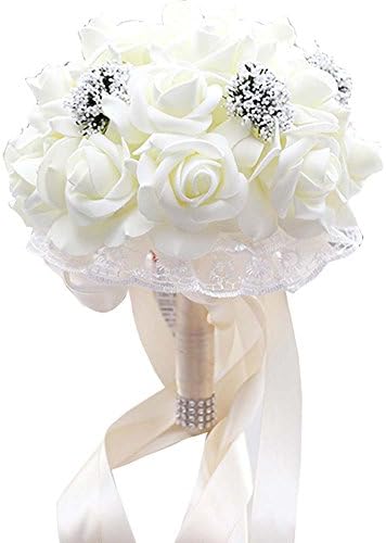 Lampang Wedding Bouquet Stunning Hand Held Wedding Accessories Rose Flowers Ivory