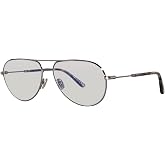 Tom Ford Eyeglasses FT 5829 -B 008 Shiny Dark Gunmetal, t Logo/Blue Block Le
