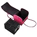 HOMFA Makeup Train Case 3 Layer Makeup Organizer Bag with Shoulder Strap Adjustable Dividers for Cosmetics Makeup Brushes Toiletry Jewelry (Pink)