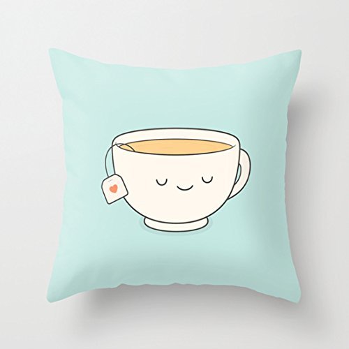 Cute Teacup Prints Pillow Covers Decorative Accent Pillows