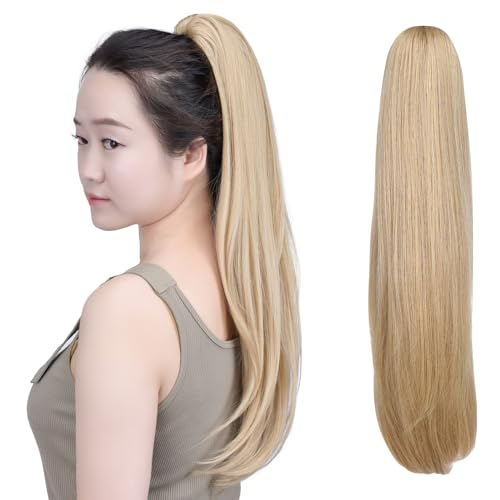 SYXLCYGG Pale Blonde 22" Ponytail Extension