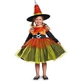 Disguise Candy Corn Witch Costume, Medium/3T-4T