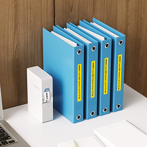 NIIMBOT B18 Portable Label Maker with Black Ribbon Cartridge and White Labels, Wireless Bluetooth Connection, Mobile Editing, Support Color Printing, Mini Sticker Printer for Labeling Office Files