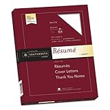 100% Cotton Resume Paper, 32lb, 95 Bright, 8 1/2 x