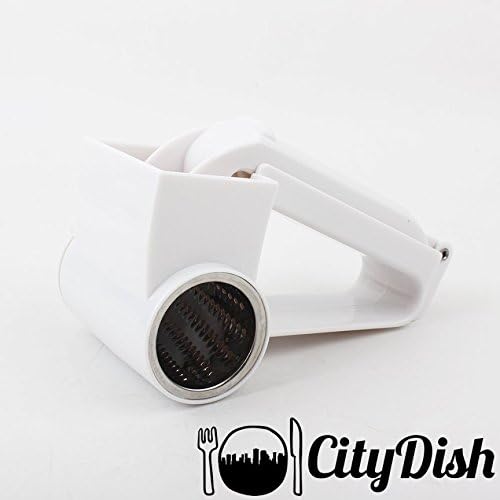 City Dish Rotary Grater for Cheese Nuts Chocolate Sharp Stainless Steel Blades Professional Quality Dishwasher Safe Slider Shredder Multipurpose Best Value Reliable Top Rated