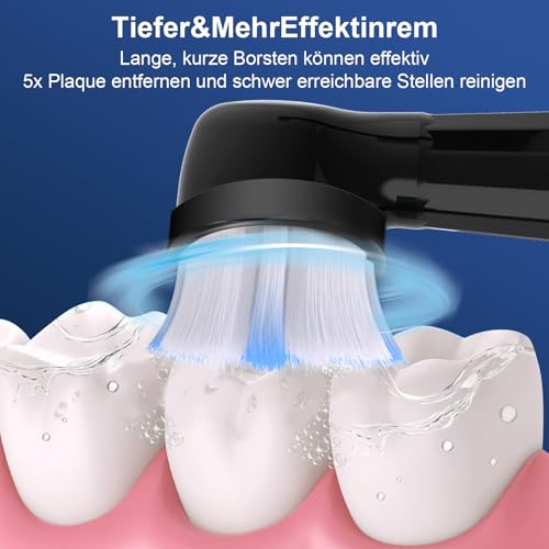 Pack of 10 IO Replacement Toothbrush Heads Compatible with Oral B iO 2/3/4/5/6/7/8/9/10 Series Toothbrush Electric Brush Head with Hygienic Lid Compatible with Oral B iO (Black)