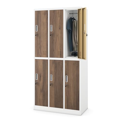 Jan Nowak Umkleideschrank Metall, Spindschrank mit 6 Faechern, abschliessbar