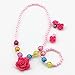 Kids Girls Necklace Bracelet Ring Earrings Four Cute Jewelry Set Fashion Party Favor