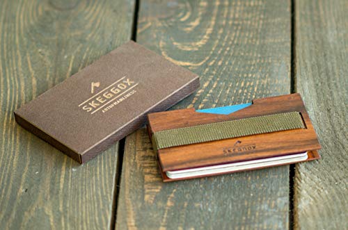 Slim Men’s Front Pocket Wallet – Handmade from Santos Polisander Wood – Luxurious and Unique with Integrated Money Clip by Skeggox - Thumbnail 4
