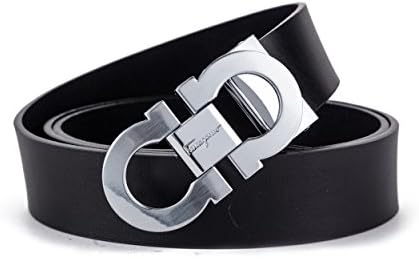 Men's Fashion Dress Belt Comfort Leather Adjustable Buckle, by Trim to Fit