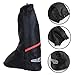      Waterproof Boot Covers size Men 6-6.5 Women 7-8 with for Cycling Bike Motorcycle Riding with Sturdy Zipper Elastic Bands Reflective Heels and Red Line - Black
