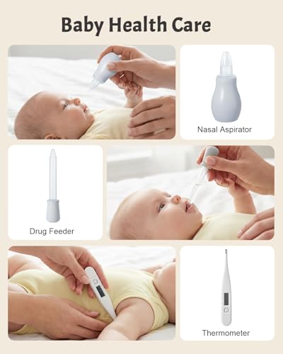 Lictin 26 en 1 Kit de Aseo y Cuidado del Bebés, Kit Cortauñas para Bebé | Kit de Lima de Uñas Recargable para Bebé, Kit de Cuidado de la Salud del Bebé Recién Nacido, Portátil Kit de Aseo para Bebés