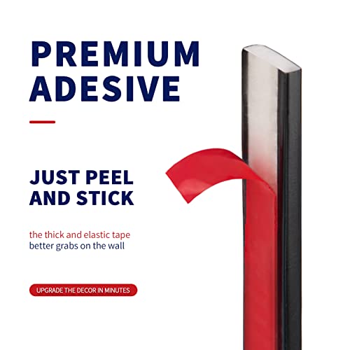 Art3dwallpanels 10 Ft Black Peel and Stick Trim for Backsplash Tile