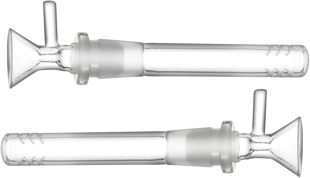 BMTick 4pc Down Stem Chemical Diffuser Funnel Adapter 14mm 12cm Glassware Set