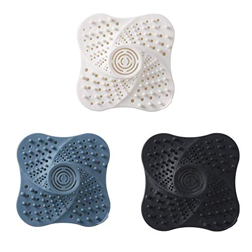Drain Hair Catcher, NOTSEK Shower Drain Hair Catcher Bathtub Kitchen Sink Stopper Shower Drain Hair Trap Hair Drain Catcher (WHITE&BLUE&BLACK) - Thumbnail 7