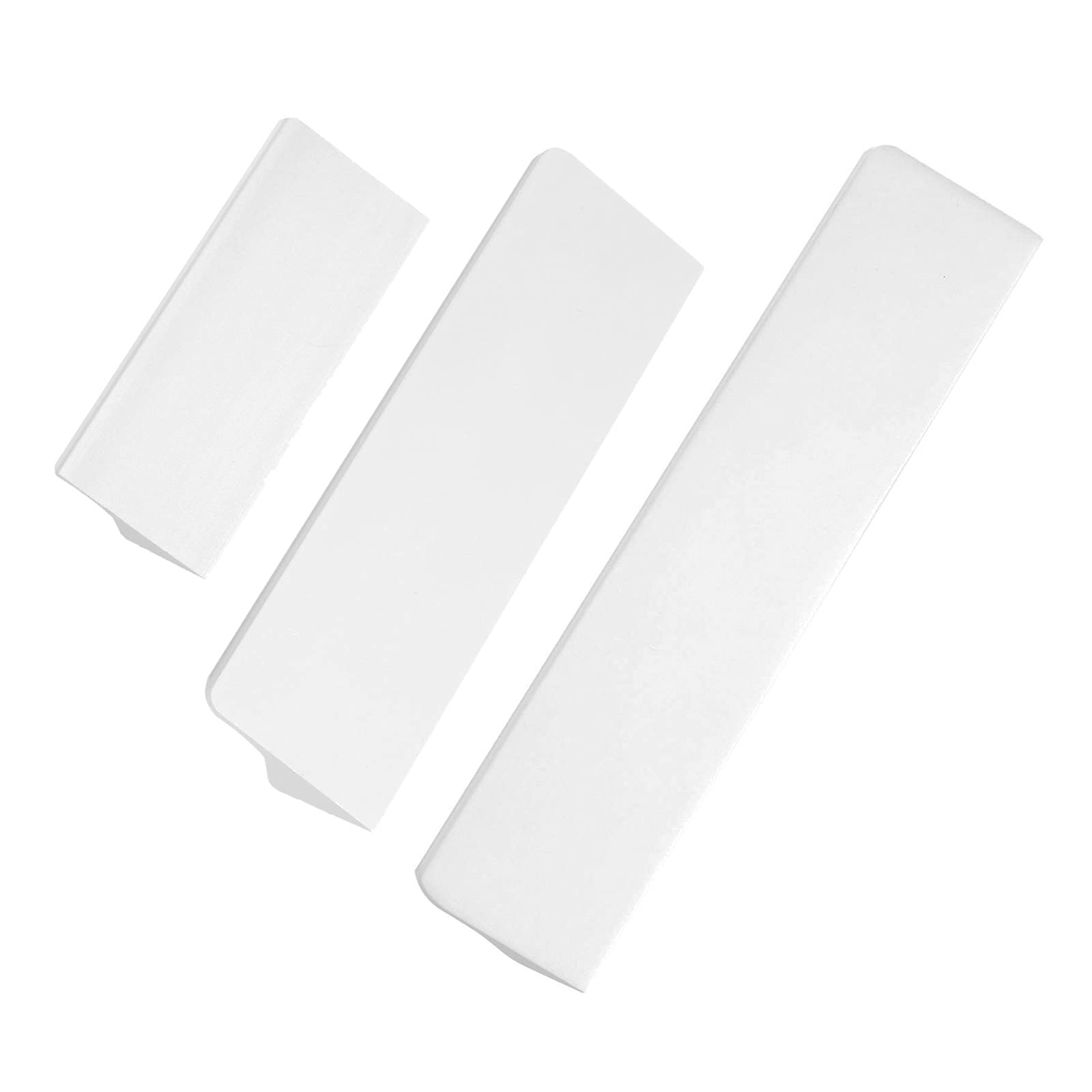 bowarepro 3X White Kitchen Cupboard Handles Brushed Nickel Cupboard Pulls Kitchen Handles for Cupboards 3 Sizes Cabinet Handles for Kitchen (75mm, 106mm, 138mm)