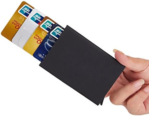 RFID Blocking Money Clip Aluminum Pop-up Card Case Magnet Slim Wallet (Black)