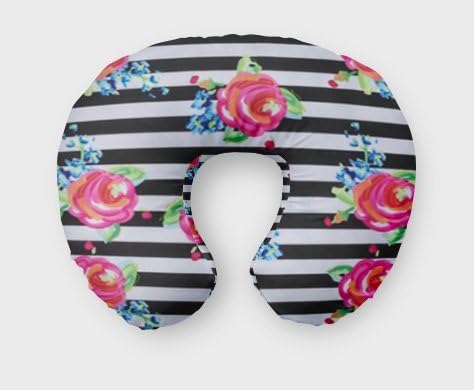 AllTot Nursing Pillow Cover in Watercolor Floral Stripe