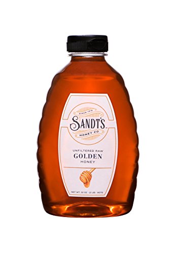 Sandt's Golden Honey, Unfiltered Raw Honey, Non-GMO Genuine, Pure Honey (2 lbs)