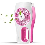 CTLpower Portable Fan,Mini Desk Fan with Misting Personal Cooling and Ultra-quiet for Travel,Home,and Office (Pink)