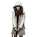 Mesisefra Women's Winter Thicken Cotton-padded Warm Button Hoodie Overcoat