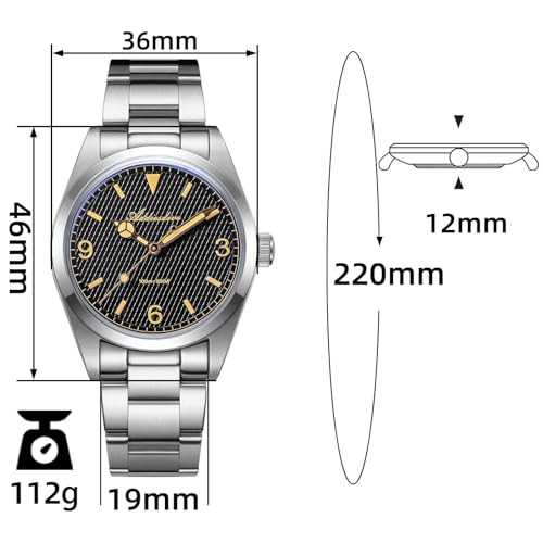 ADDIESDIVE Quartz Watch for Men 36 MM Analog VH31 Mech-Quartz Movement K1 Mineral Conves Crystal Waterproof 100 M AD2030