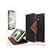 Cellto PU/Faux Leather with Stand and Magnetic Flap Closure Wallet Case for Galaxy S4 - Midnight Black/Brown