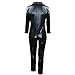 YiZYiF Men's Sexy Wet Look PVC Leather Long Sleeves Catsuit Bodysuits Large Black