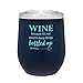 Stainless Steel Stemless Wine Glass Tumbler with Lid, Gift Ideas for Wife, Best Friend, Sister, Women, Mom, Mommy, Funny Tumblers with Sayings, 12 oz (Matte Blue)