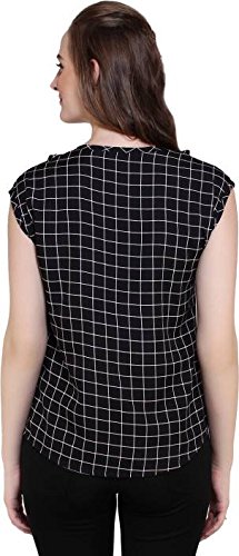 mallory winston casual sleeveless printed women's black top