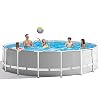 Swimming Pool – 12ft x 30in Round Metal Framed Above Ground Swimming Pool, Family Pool for Backyard or Outdoor Swimming Pool for Kids and Adults (No Pump)