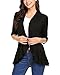 Mofavor Women's Casual 3/4 Sleeve Draped Ruffles Open Front Knit Cardigan