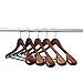 Ezihom Clothes Hangers Gugertree Wooden Suit Hangers with Extra-Wide Shoulder, Retro Finish, Wood Coat Hangers, Pant Hangers, 5pcs/Pack